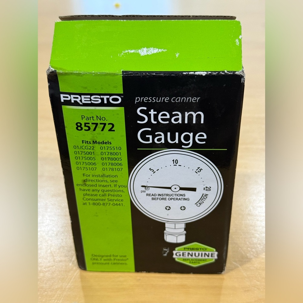 Genuine Presto  Part No. 85772 Pressure Canner Steam Gauge, Analog Display New